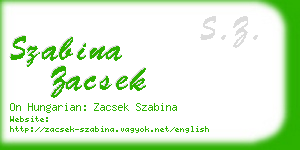 szabina zacsek business card